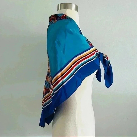 Vintage Casca Silk Large Scarf Floral - Picture 6 of 6